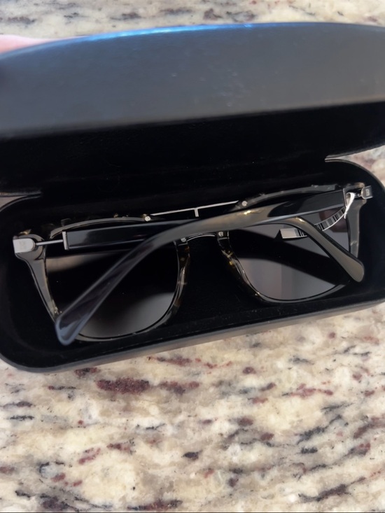 Balmain Black Tortoiseshell Frame Sunglasses with Dark Smoke Lenses main image 4